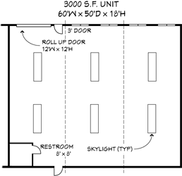 3,000 square foot unit plan