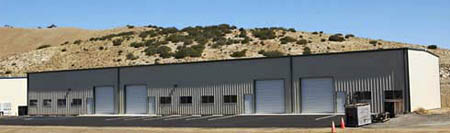Industrial units with mountain view